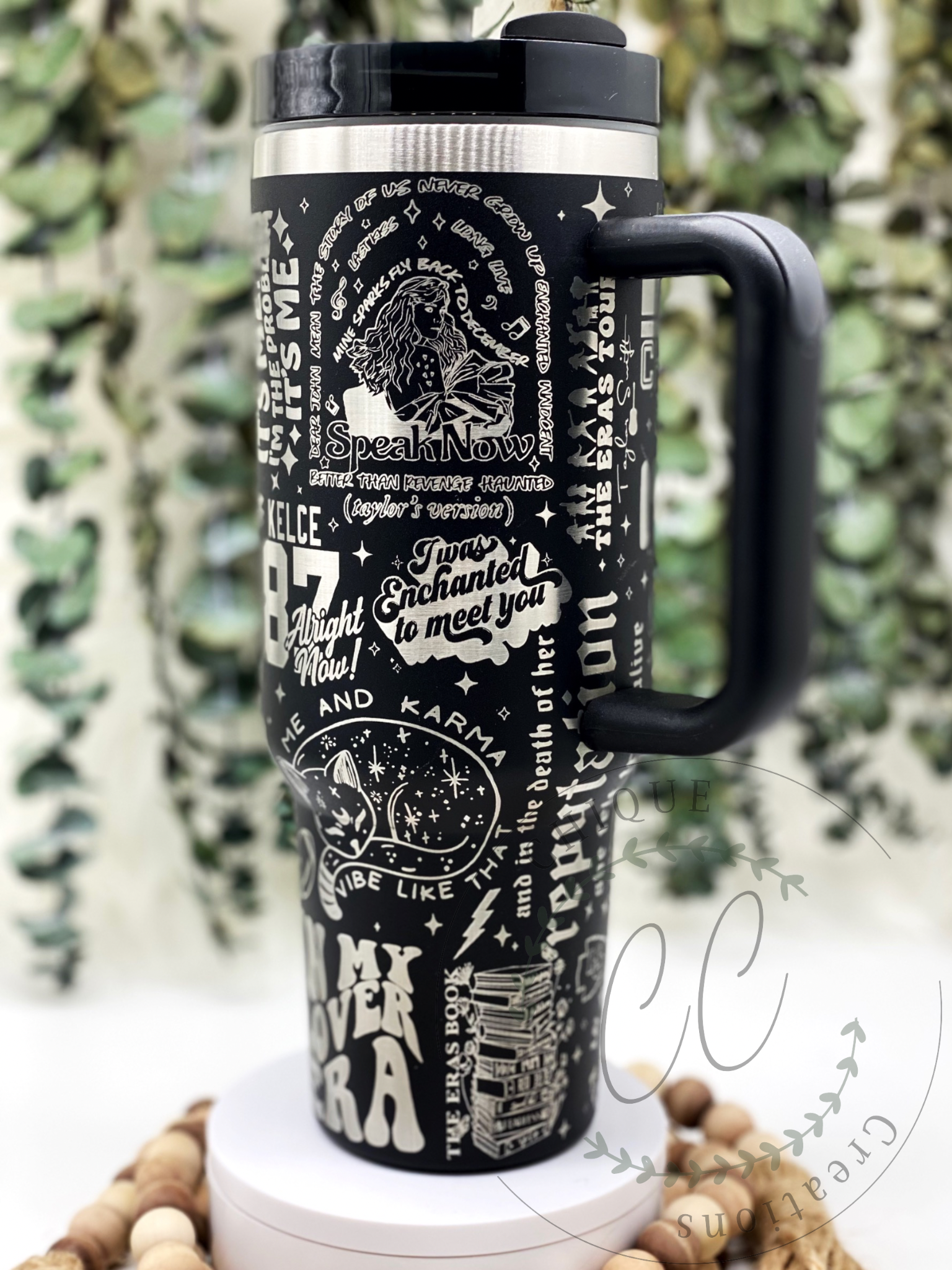 Laser Engraved Taylor Swift Travis KelceTumbler With Handle